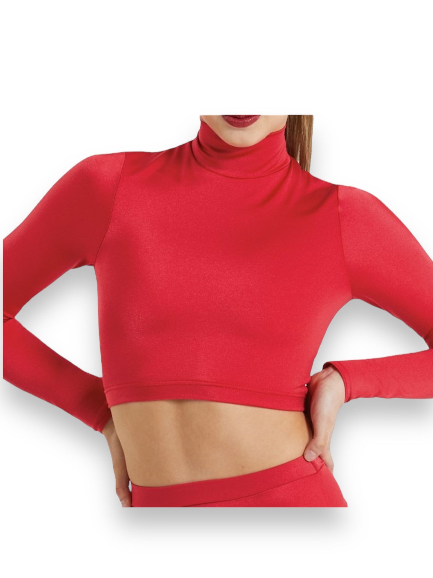 LUSTRE LONG SLEEVE CROP TOP