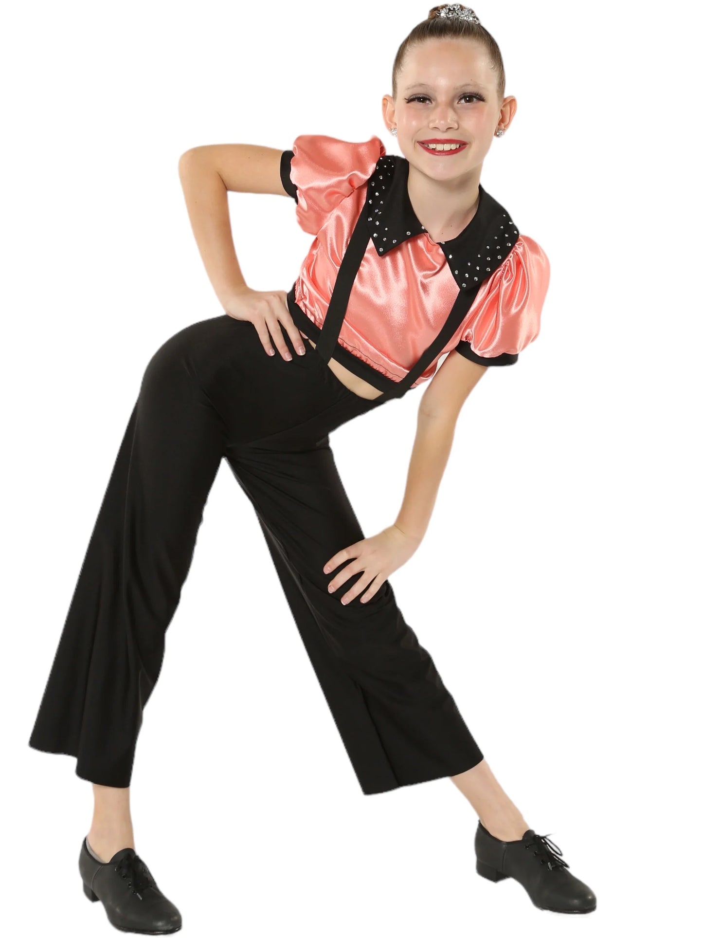CUSTOM CORAL AND SUSPENDER PANTS
