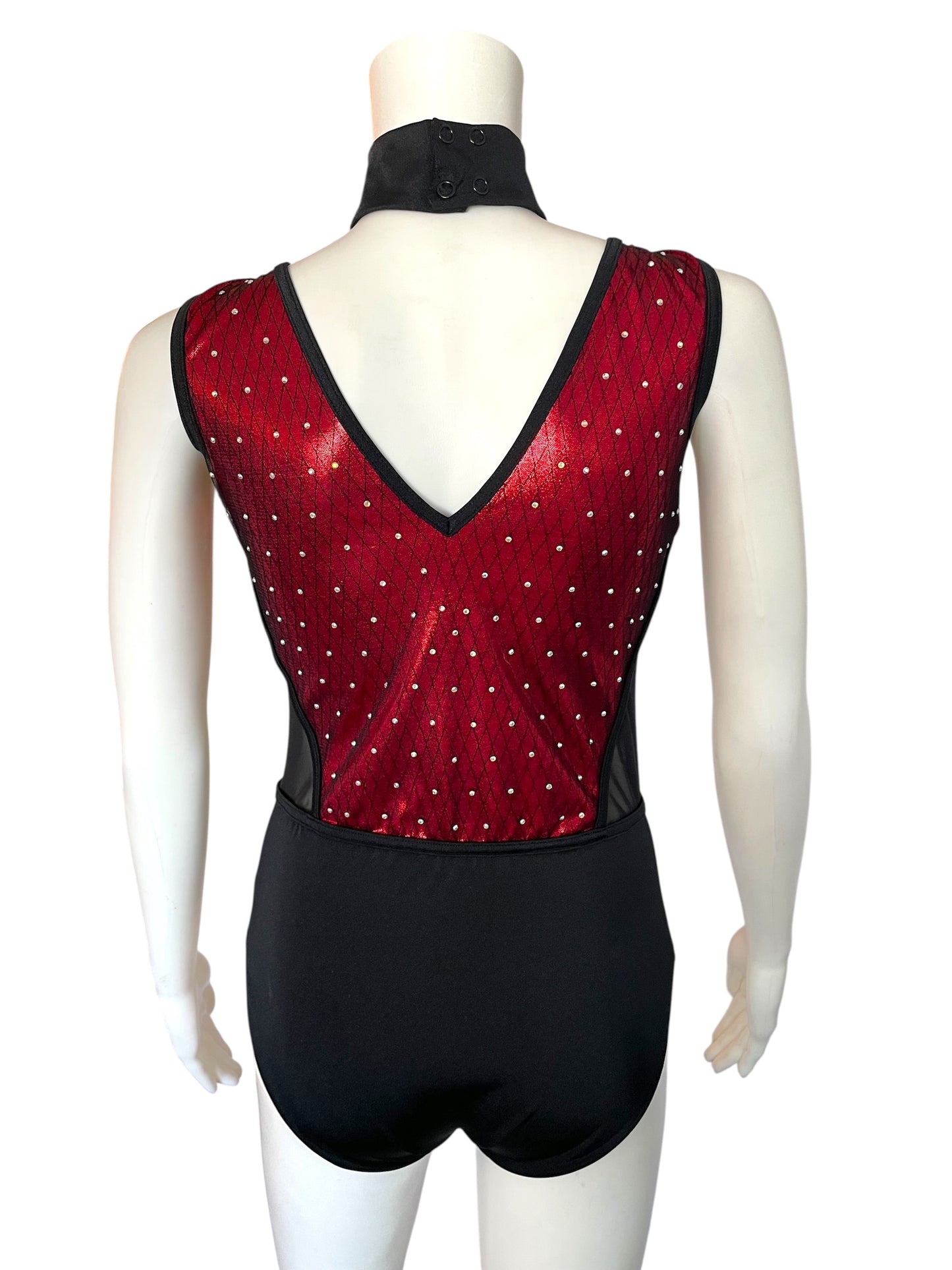 MOCK NECK DIAMOND MESH LEOTARD-11677