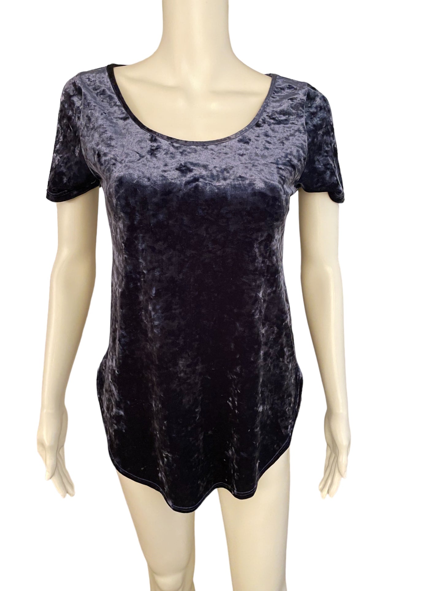 CRUSHED VELVET T-SHIRT DRESS-D11035