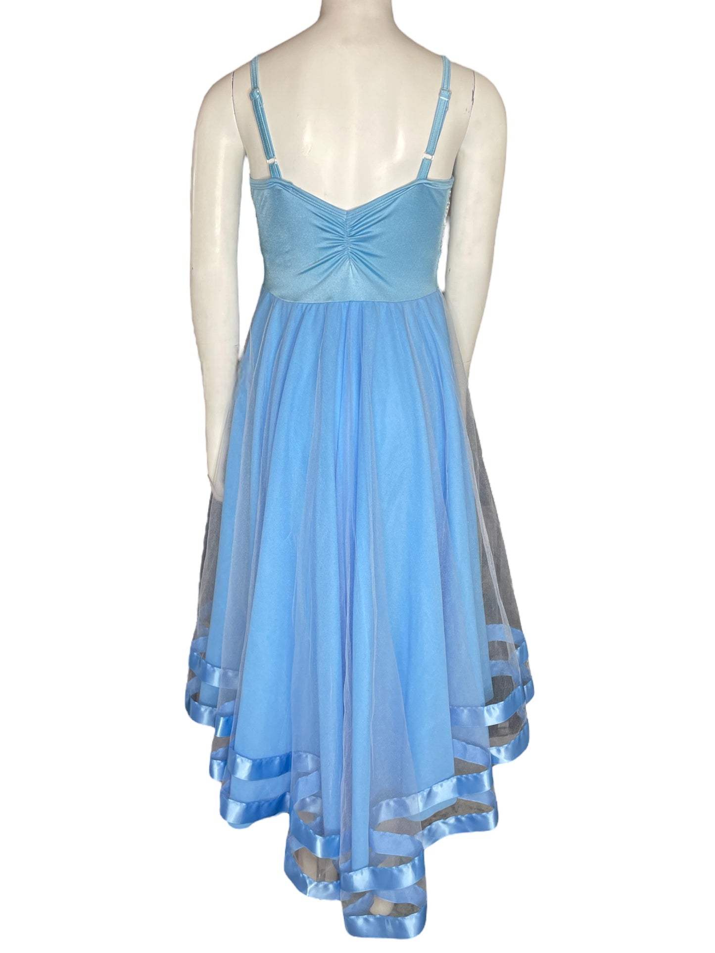 CRYSTAL AND RIBBON LYRICAL DRESS-E2027