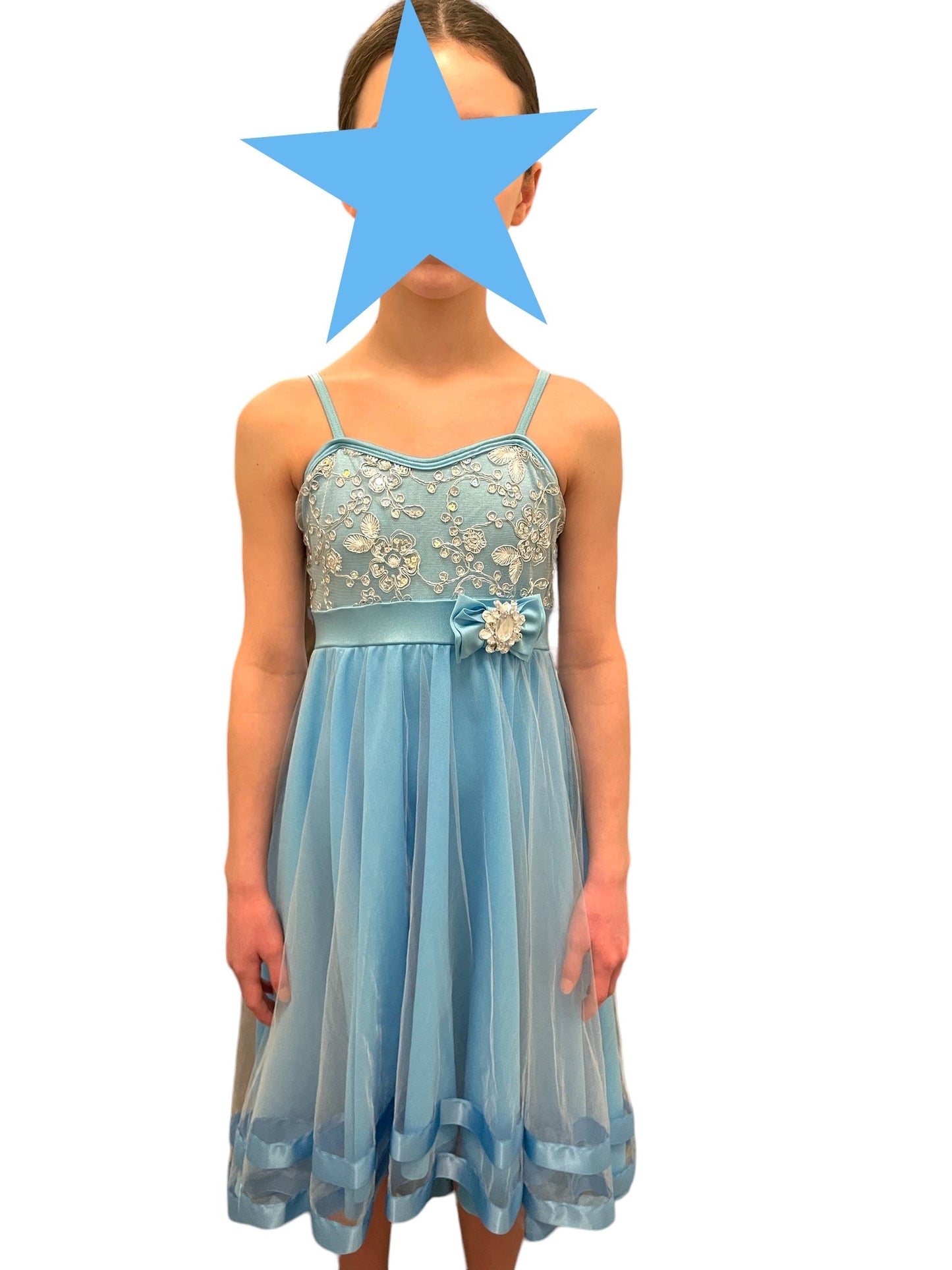 CRYSTAL AND RIBBON LYRICAL DRESS-E2027