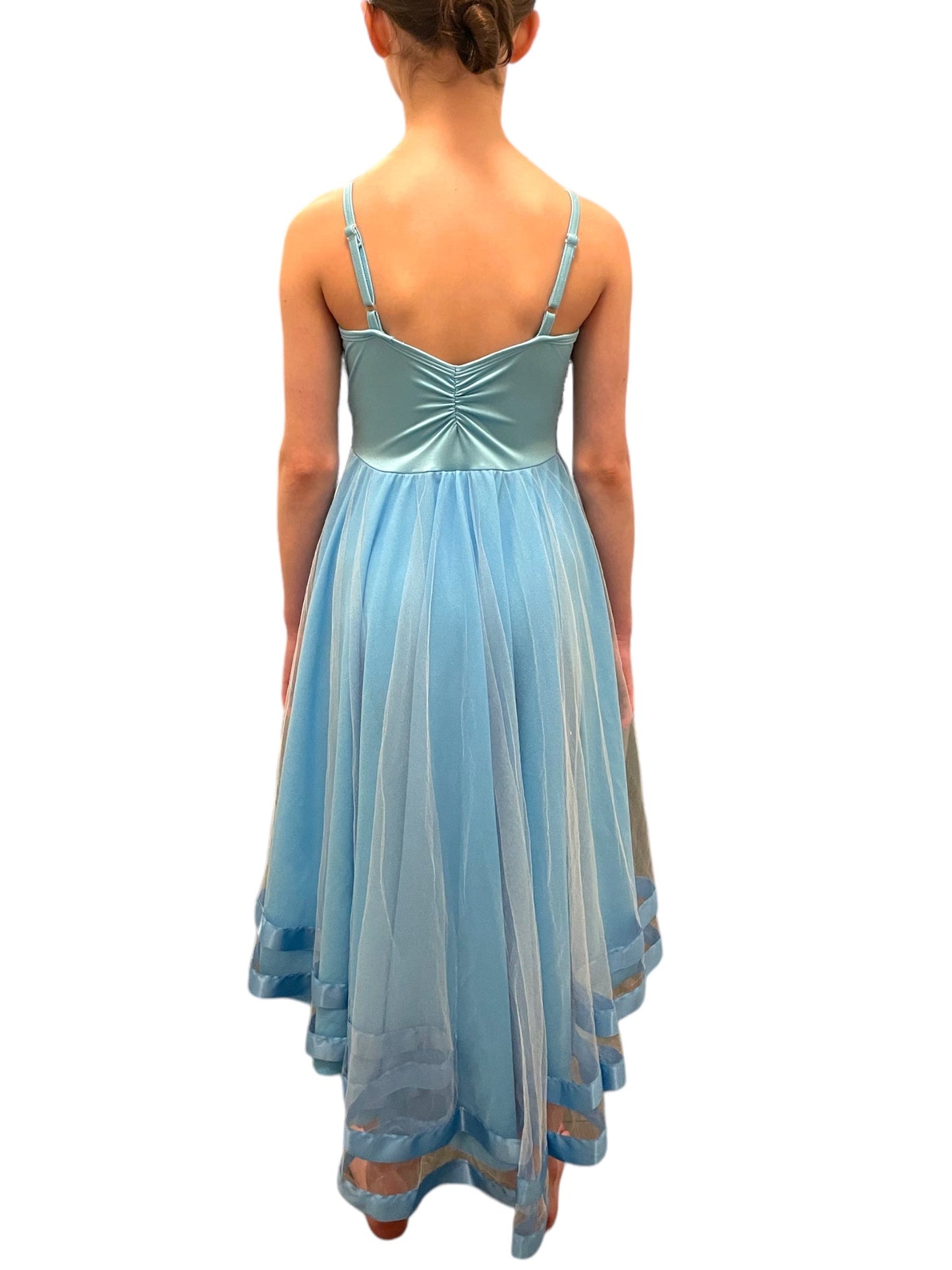 CRYSTAL AND RIBBON LYRICAL DRESS-E2027
