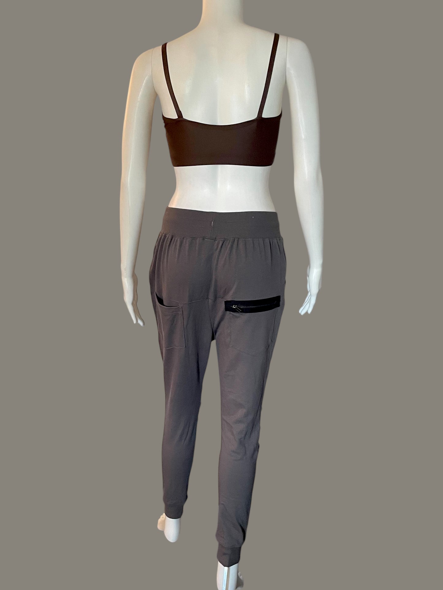 ZIPPER-DETAIL HAREM PANTS-AH8082