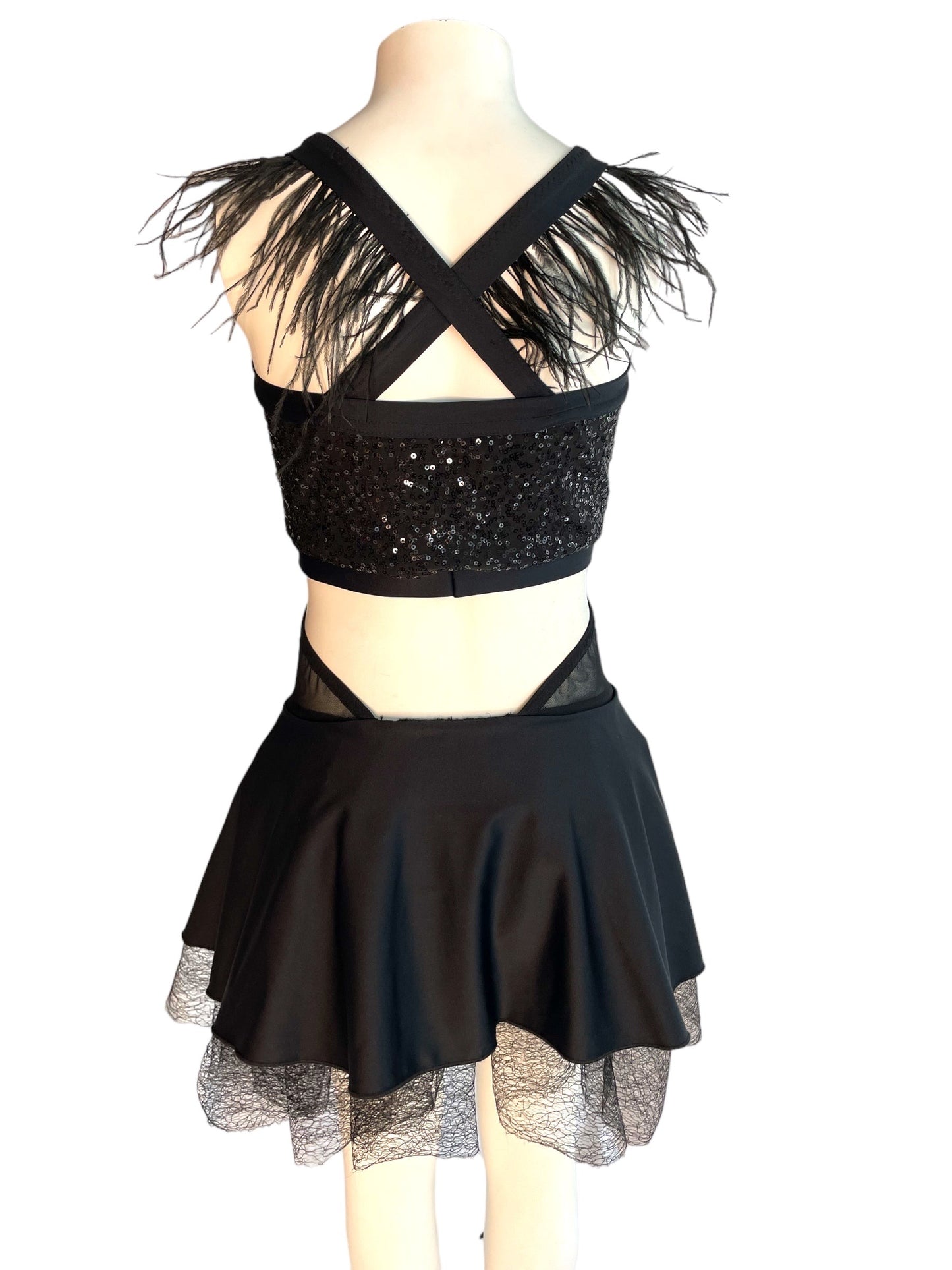 FEATHER AND MESH DRESS