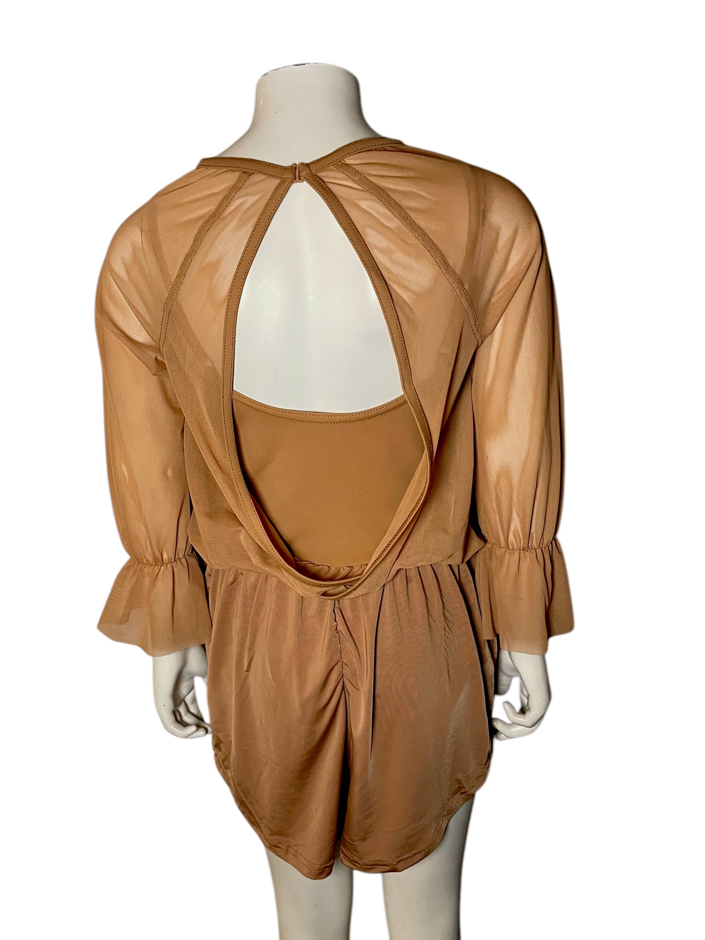 FLOUNCE SLEEVE ROMPER-11781