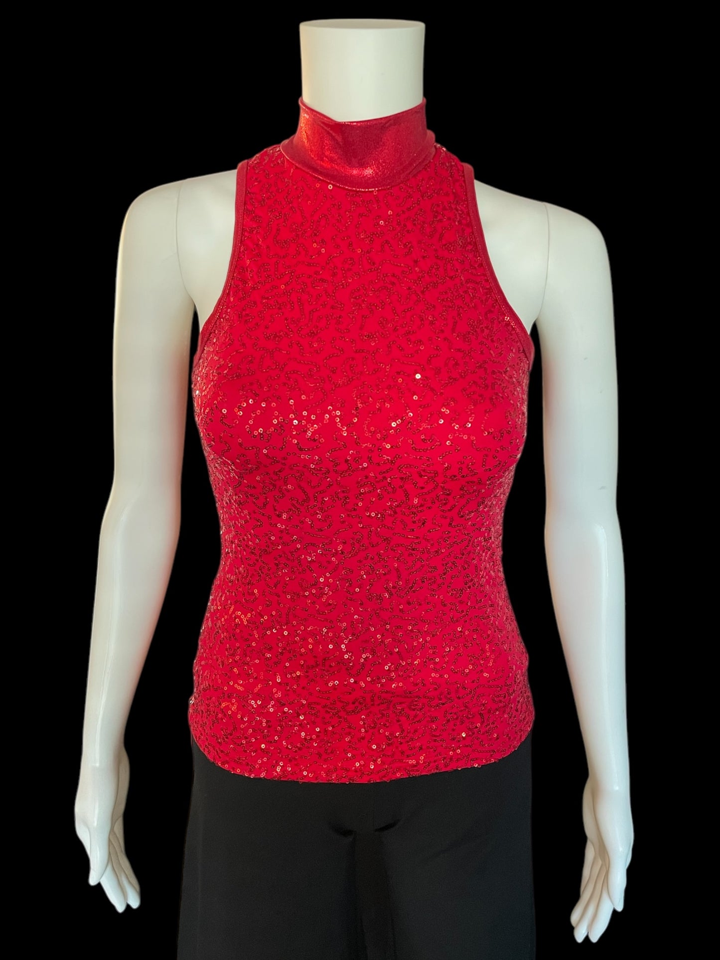 SEQUIN MOCK NECK TOP-13868