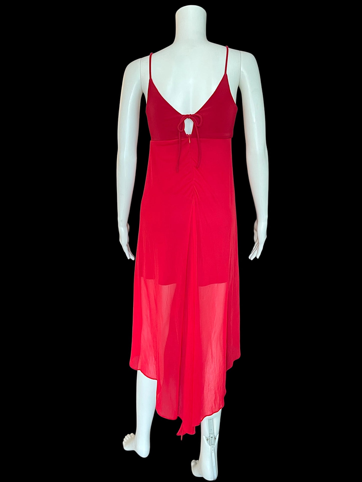 RED LYRICAL DRESS WITH BOW