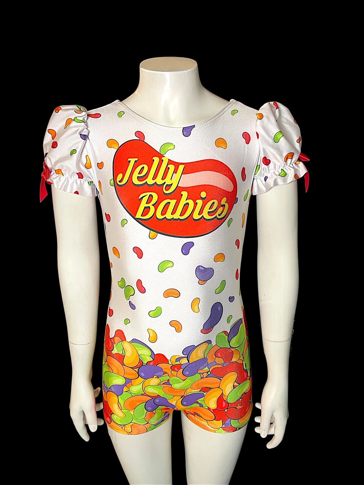 JELLY BABIES PUFF SLEEVE BIKETARD