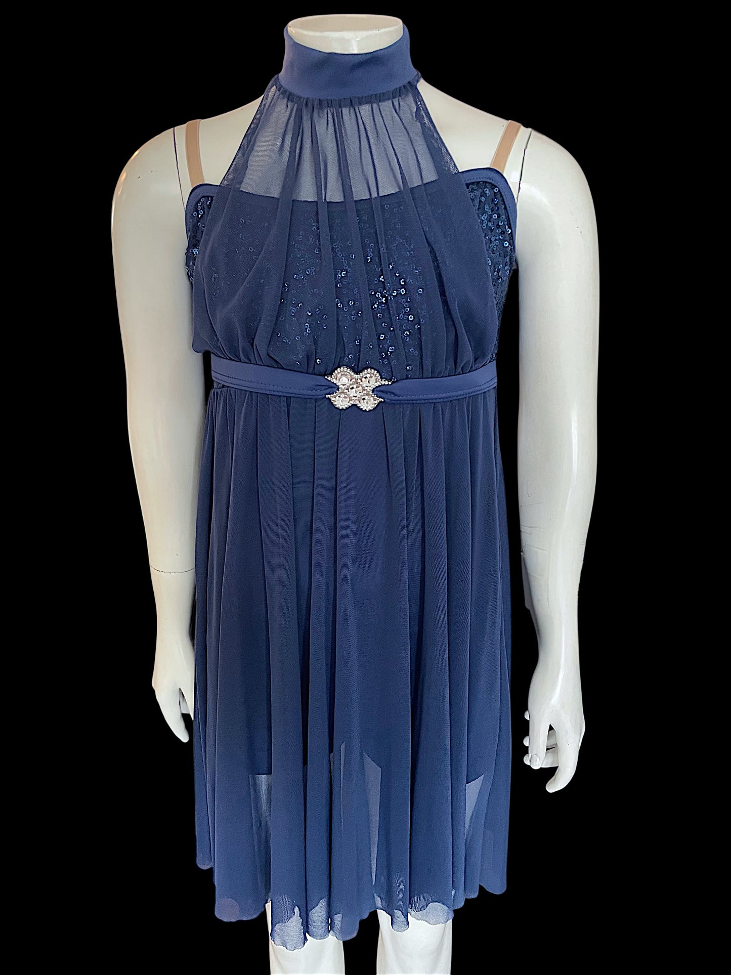 HALTER NECK NAVY LYRICAL-5634
