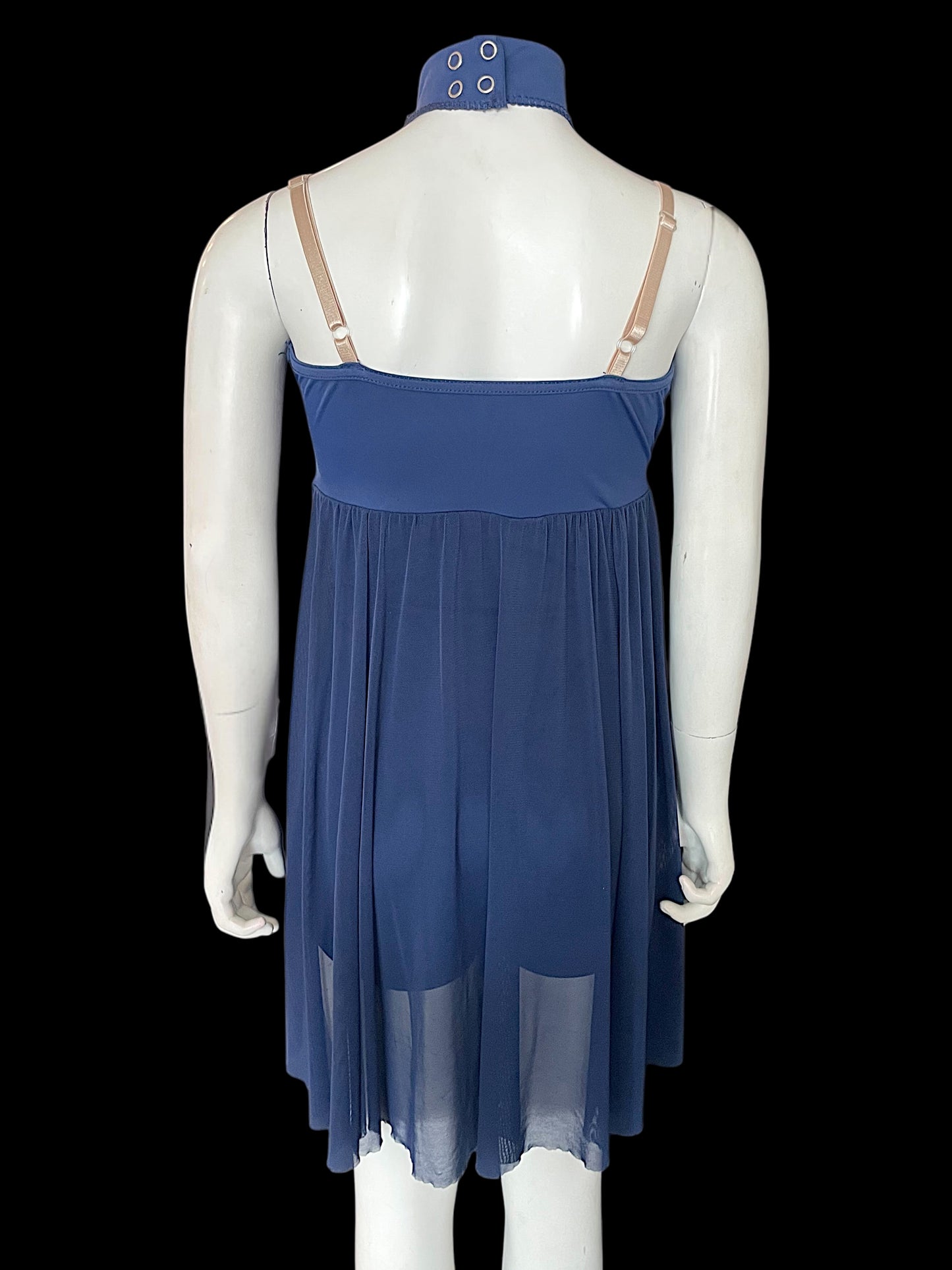 HALTER NECK NAVY LYRICAL-5634
