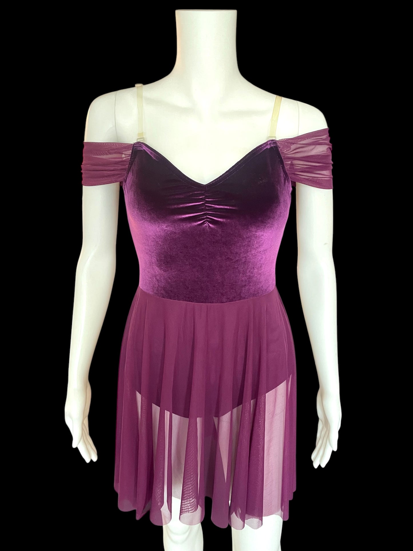 PURPLE VELVET DRAPE DRESS