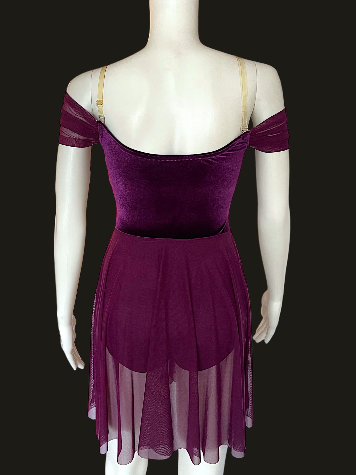 PURPLE VELVET DRAPE DRESS