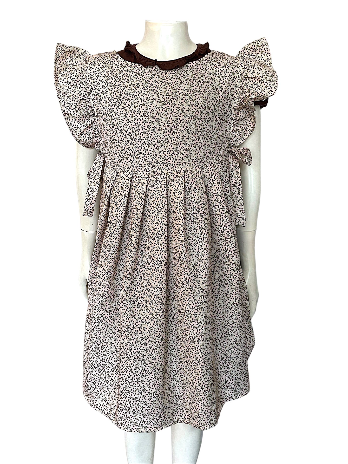FLUTTER SLEEVE PINAFORE SMOCK AND DRESS