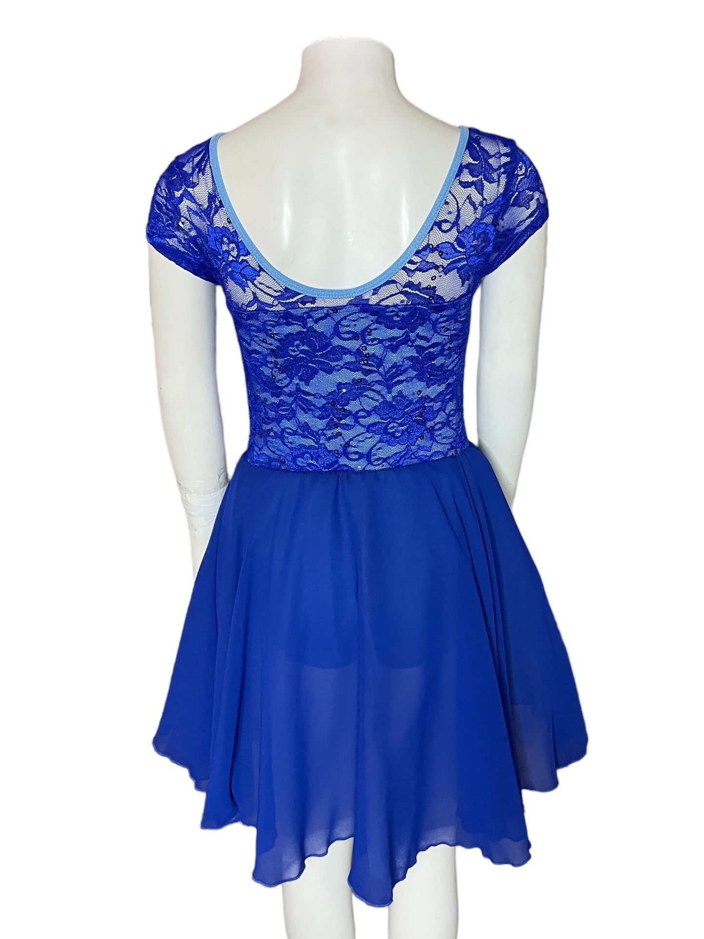 CUSTOM BLUE SEQUIN MESH DRESS