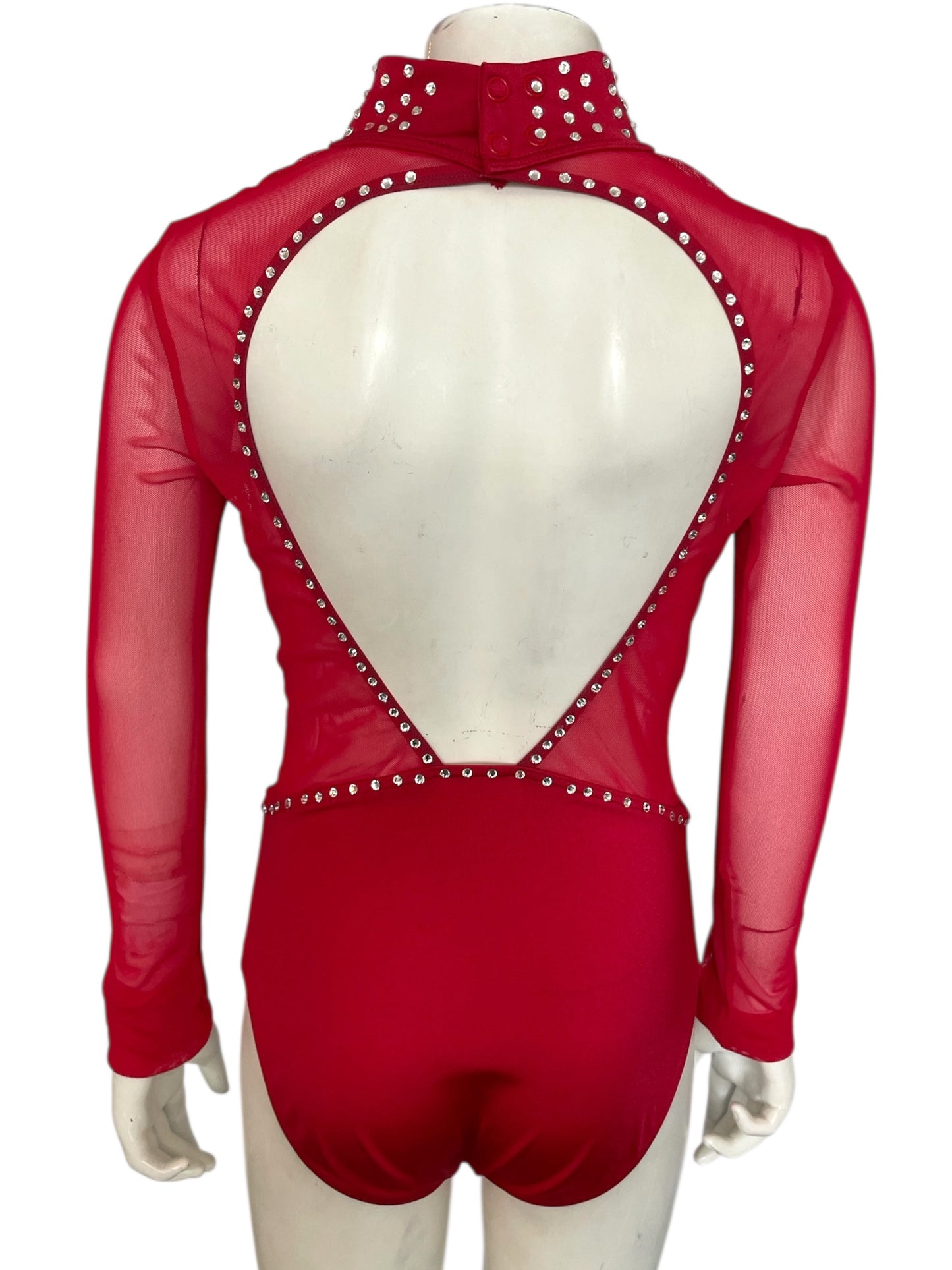 OPEN BACK STONED RED LEOTARD
