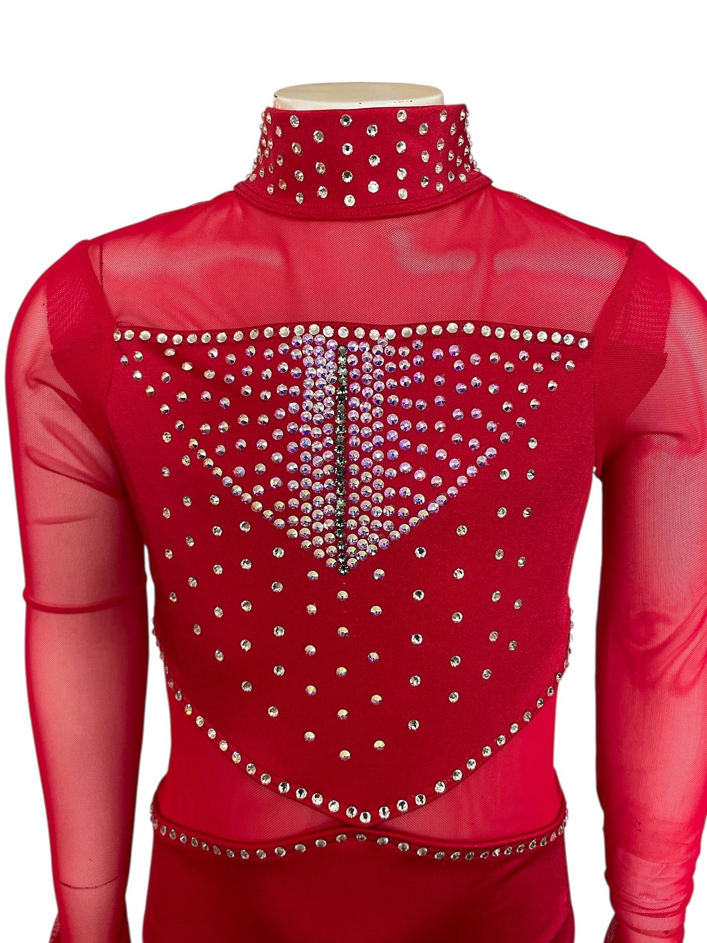 OPEN BACK STONED RED LEOTARD
