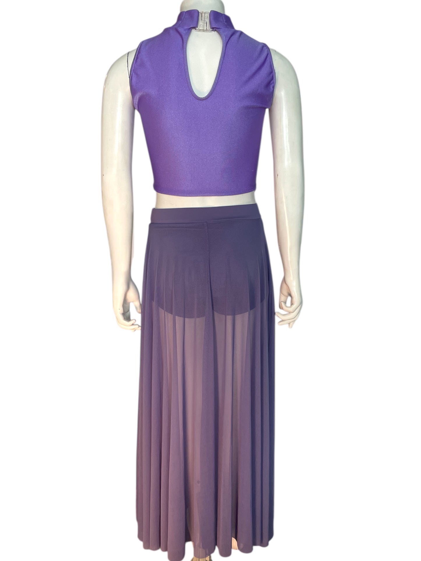 HIGH WAIST MESH MAXI SKIRT-S7823