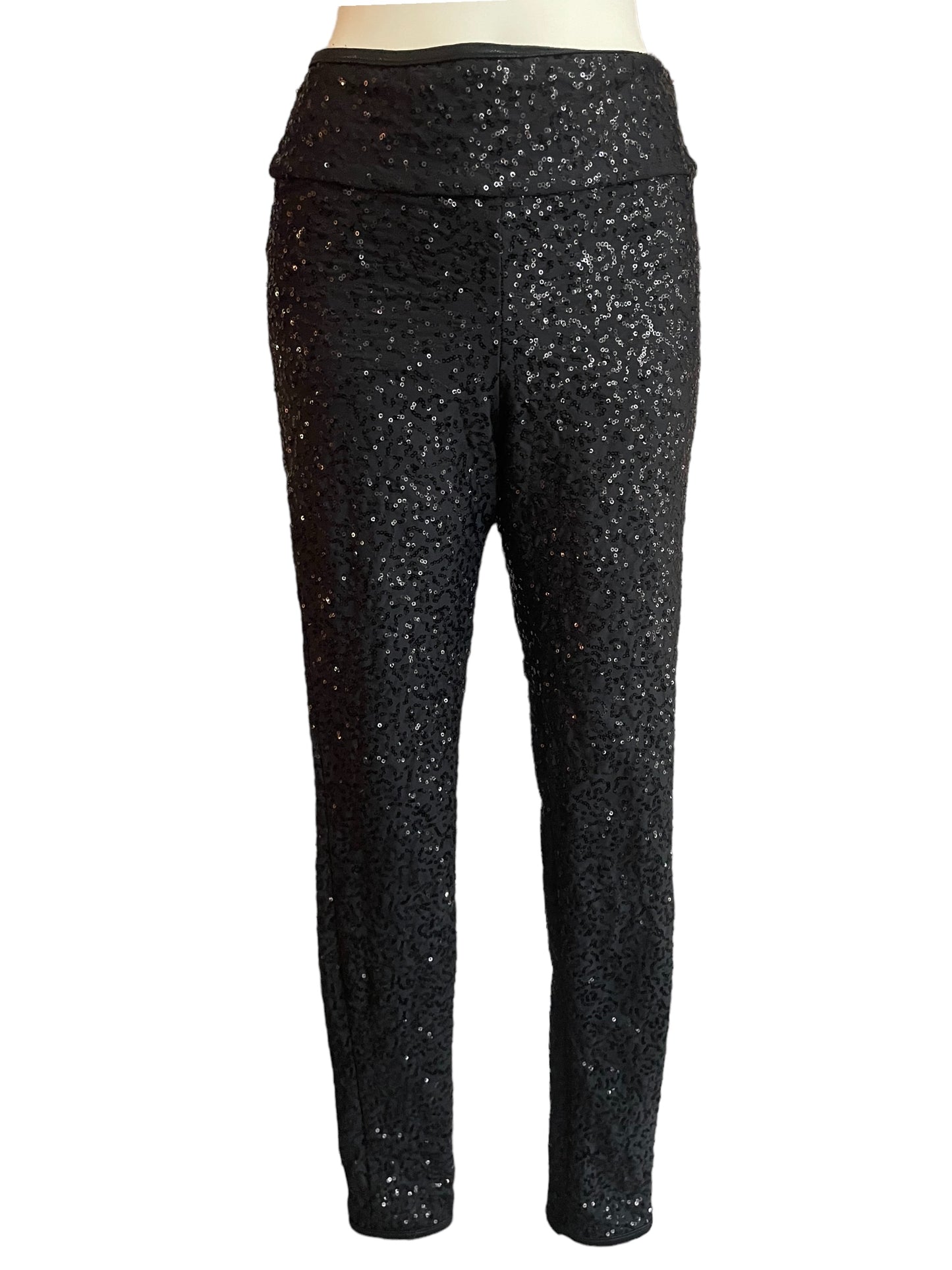 WIDE WAISTBAND SEQUIN LEGGINGS