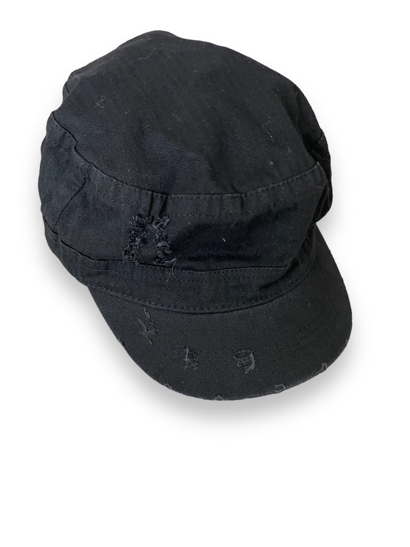 Black Distressed Cadet Hat