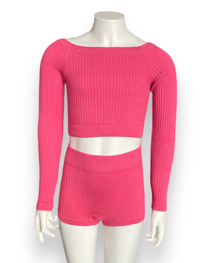 PLUM-LONG SLEEVE CROP SWEATER