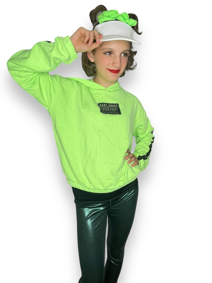 NEON GREEN HOODIE AND HIGH SHINE LEGGINGS