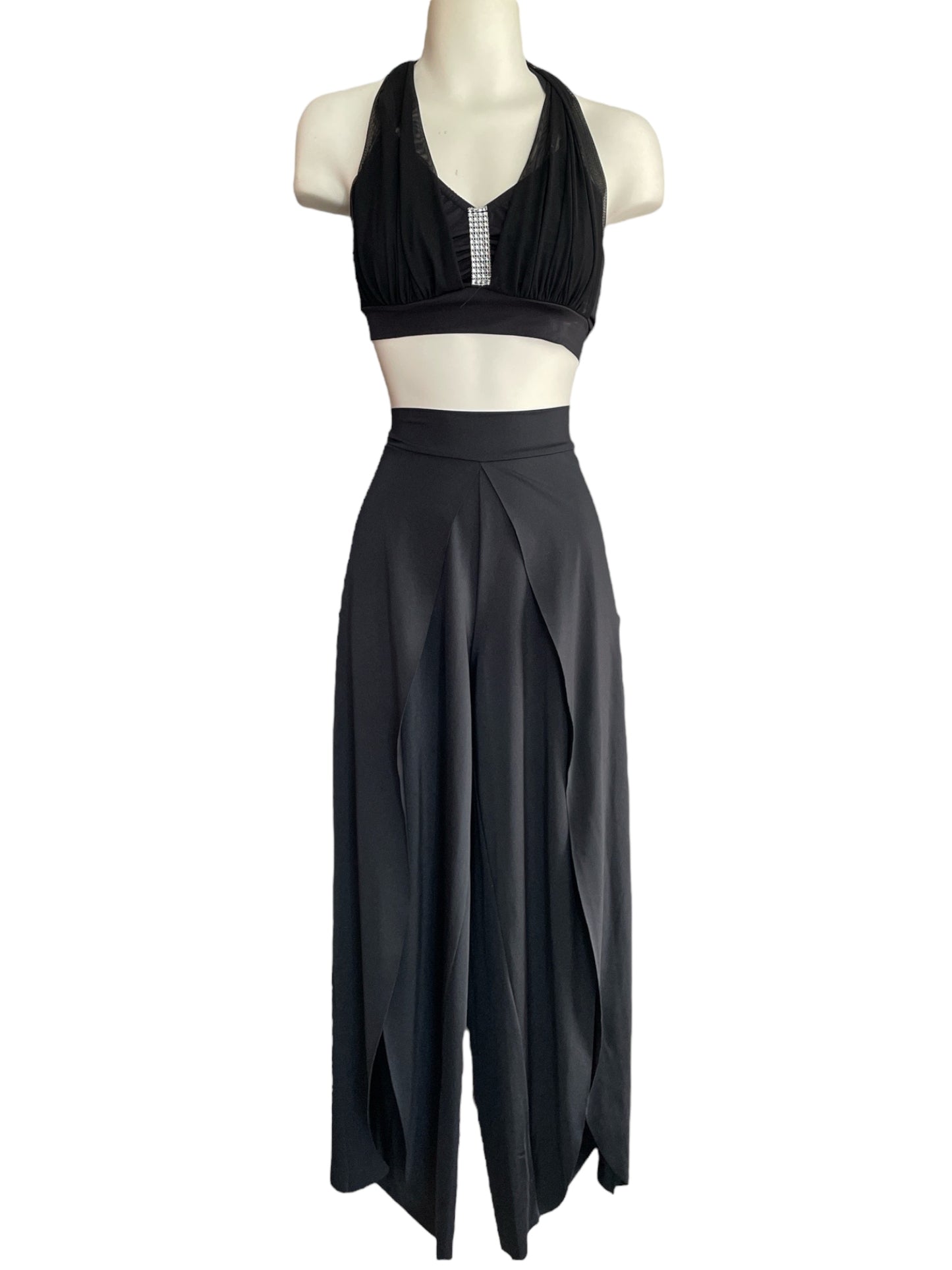 BRA TOP AND SPLIT FRONT PANTS