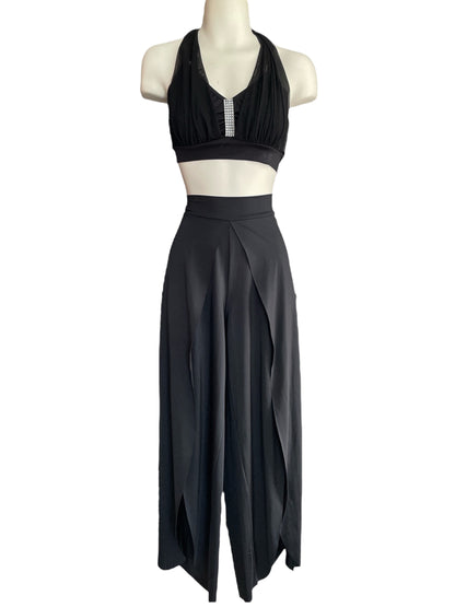 BRA TOP AND SPLIT FRONT PANTS