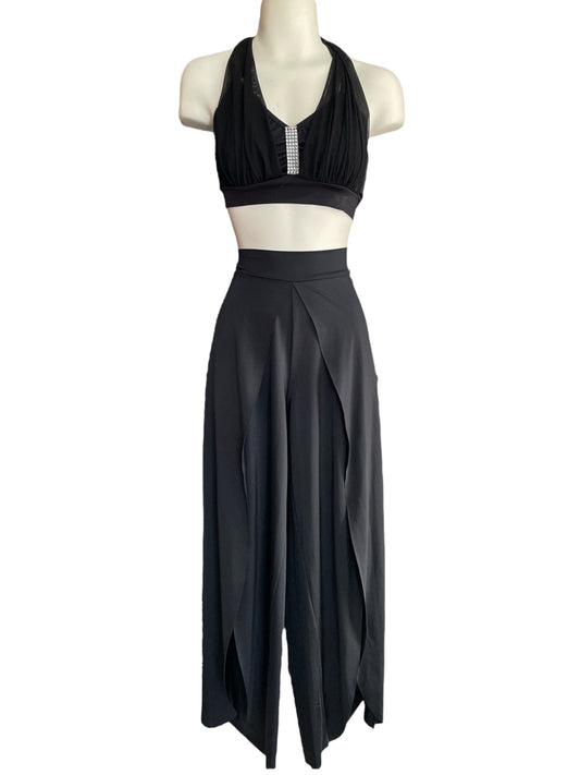 BRA TOP AND SPLIT FRONT PANTS