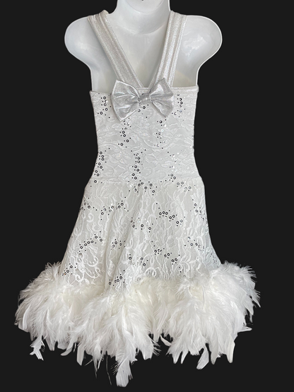 WHITE FEATHER DRESS