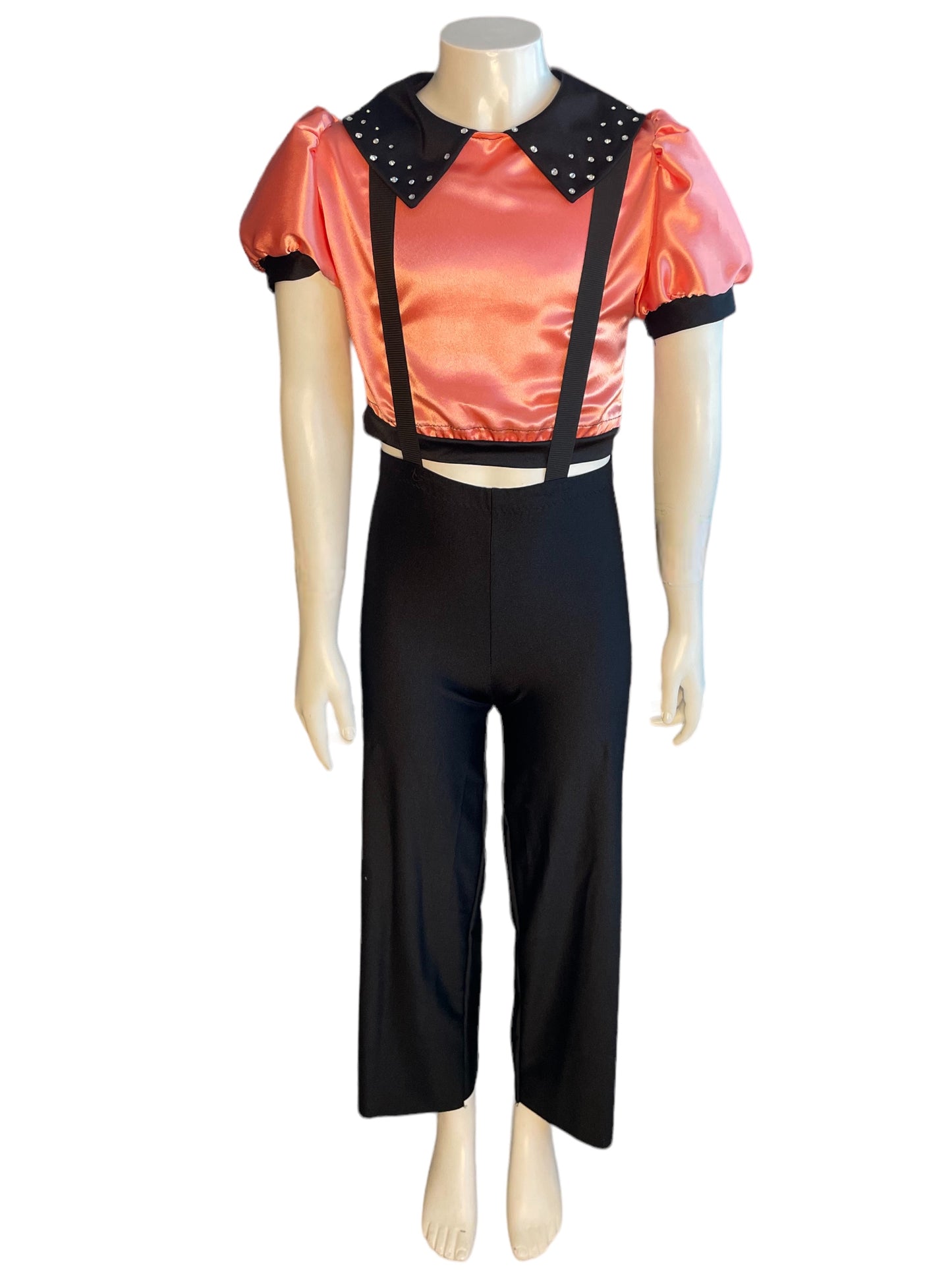 CUSTOM CORAL AND SUSPENDER PANTS