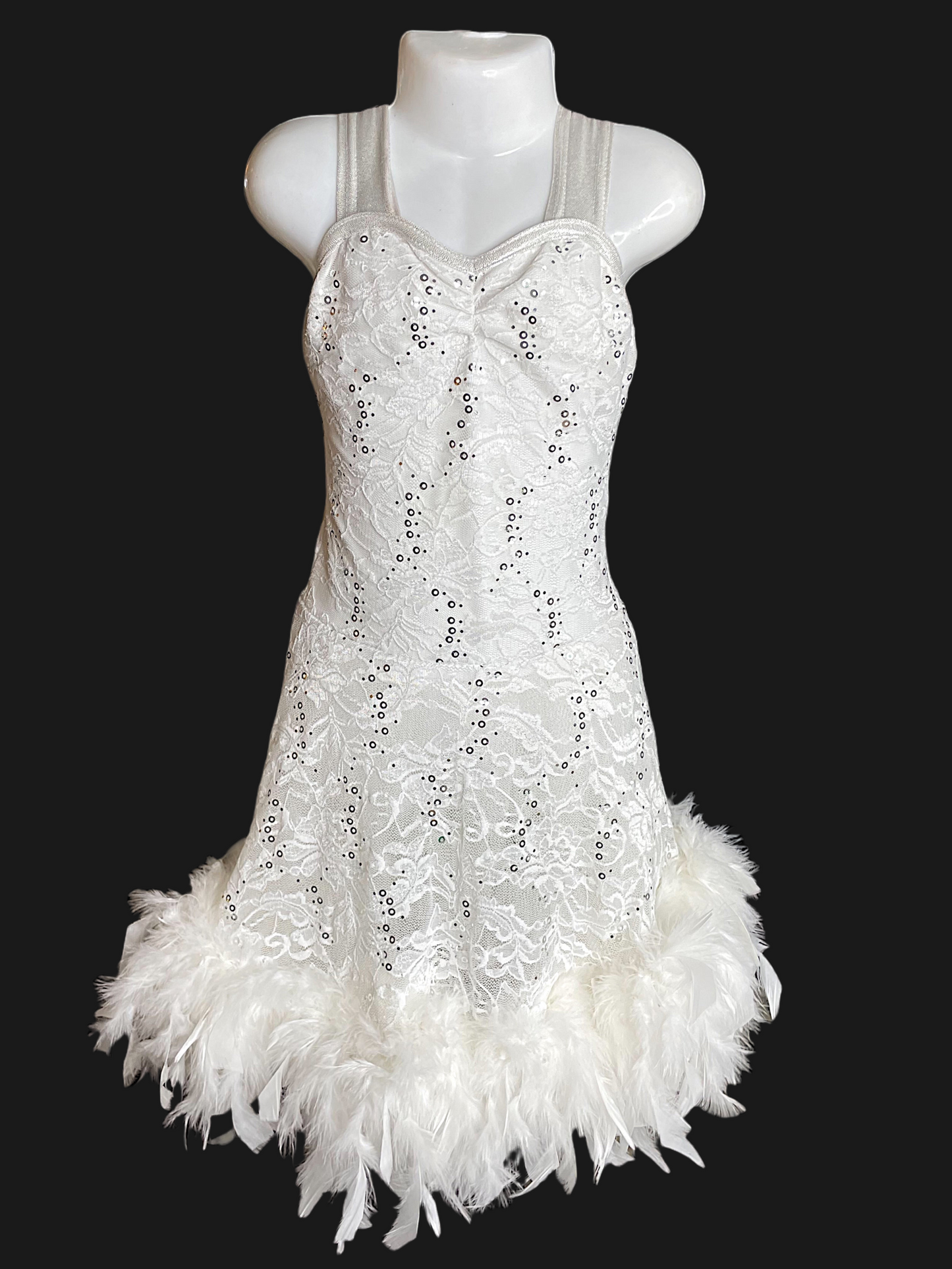 WHITE FEATHER DRESS