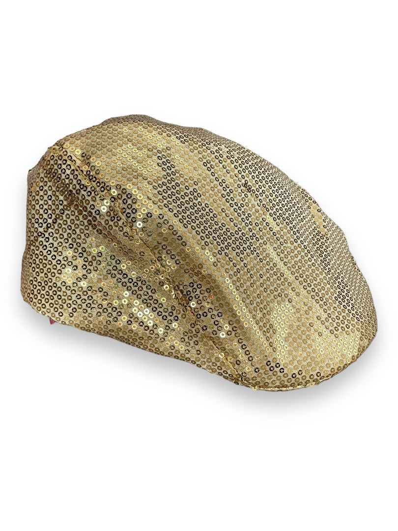Gold Sequin Newsboy Hat