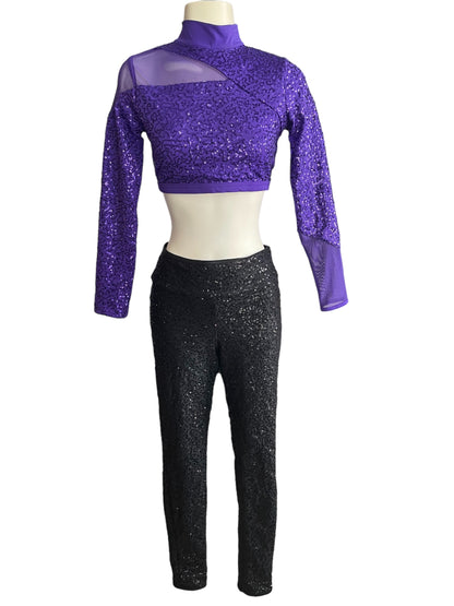 WIDE WAISTBAND SEQUIN LEGGINGS