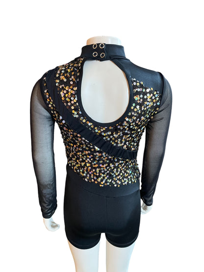 LONG SLEEVE SEQUIN BIKETARD