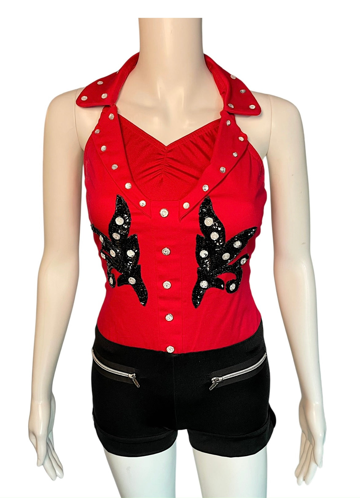 KELLE BLACK/RED BIKETARD