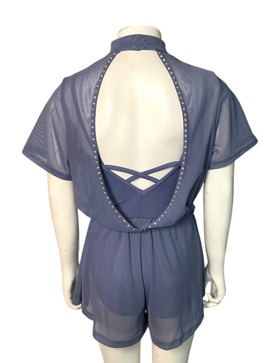 MOCK NECK POWER MESH ROMPER-11785 Semi-Custom