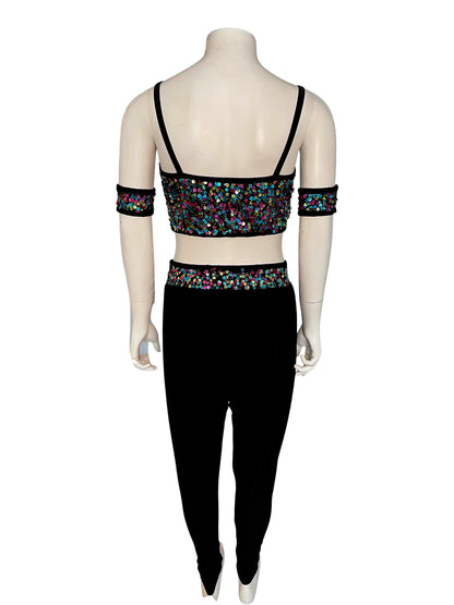 GLAMOUR PANTS AND CROP TOP