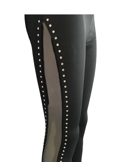 CRYSTAL MESH DETAIL LEGGINGS