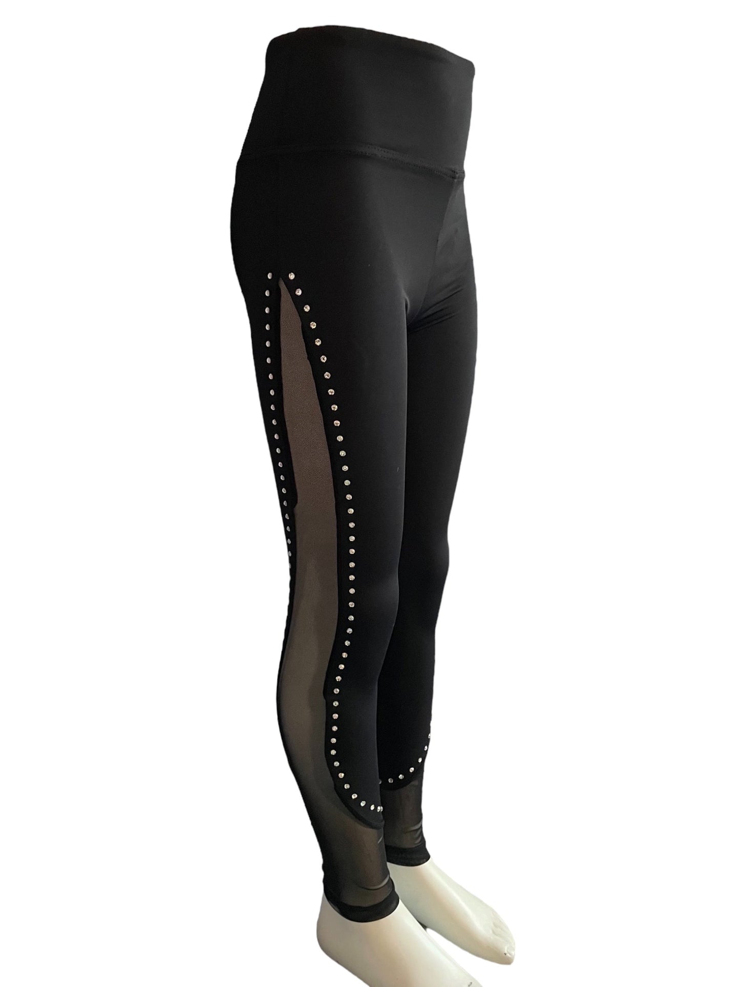 CRYSTAL MESH DETAIL LEGGINGS