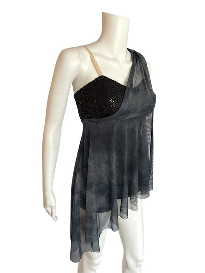 SMOKEY MESH DRESS WITH SEQUIN BRA TOP