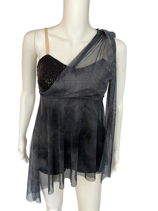 SMOKEY MESH DRESS WITH SEQUIN BRA TOP
