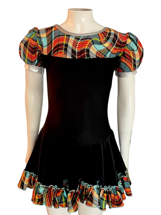 PUFF SLEEVE DRESS WITH PLAID