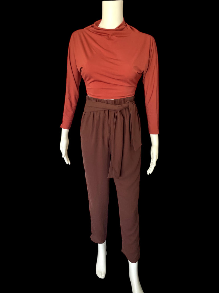 PAPERBAG TIE WAIST PANTS-AH10783