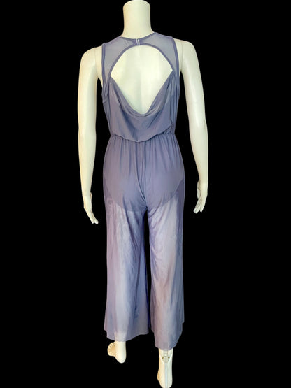 COWL DRAPE POWER MESH JUMPSUIT-SM12126