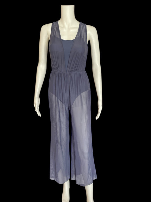 COWL DRAPE POWER MESH JUMPSUIT-SM12126