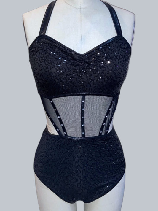 STRAPPY SEQUIN LEOTARD-SQ9230