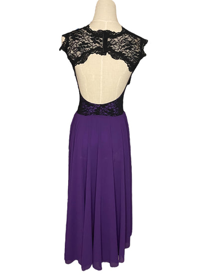 PURPLE AND BLACK LACE DRESS