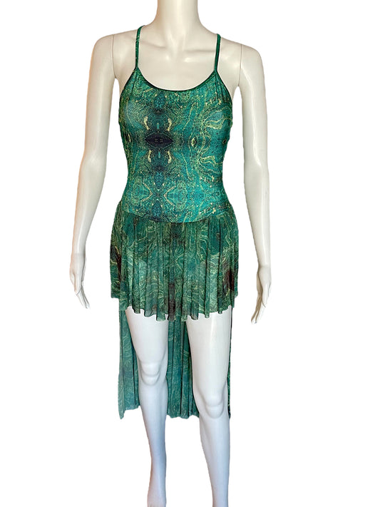GREEN HIGH LOW DRESS