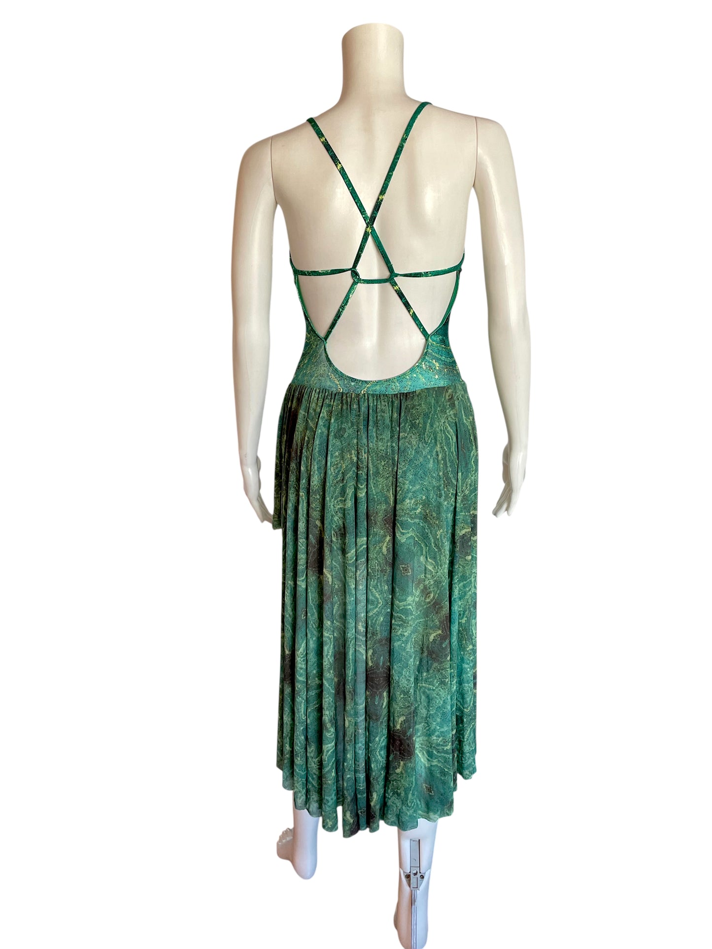 GREEN HIGH LOW DRESS